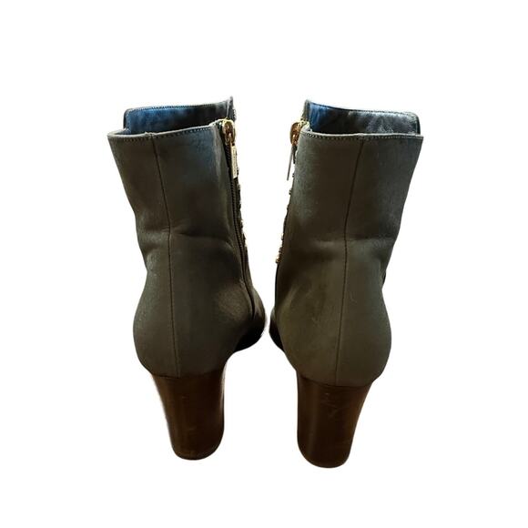 Jimmy Choo 8.5 Bethanie Olive Green $1190 Suede Studded Ankle Boots Almond Toe - Picture 4 of 6